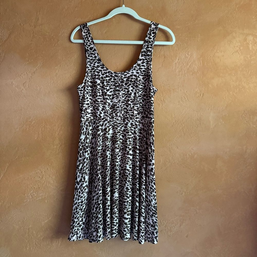 Free People Leopard Corset Dress Fit & Flare Sleeveless Mini medium